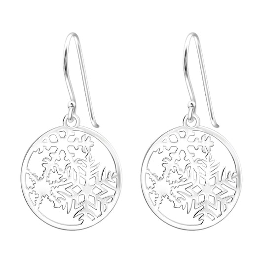 Sterling Silver Snowflakes Drop Earrings