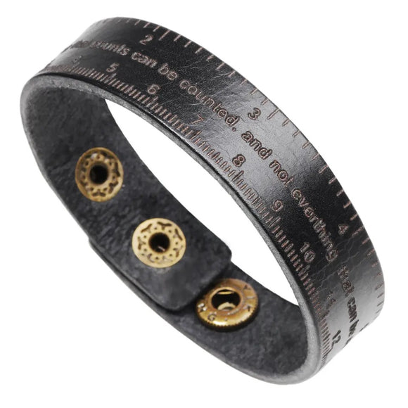 Leather Bracelet For Men - 'not Everything That Can Be Counted Counts.not Everything That Counts Can Be Counted.'