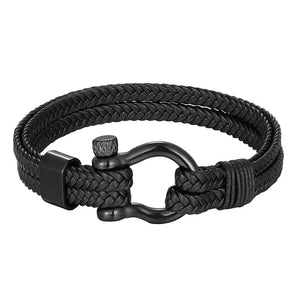 Black Braided Hooked Bracelet