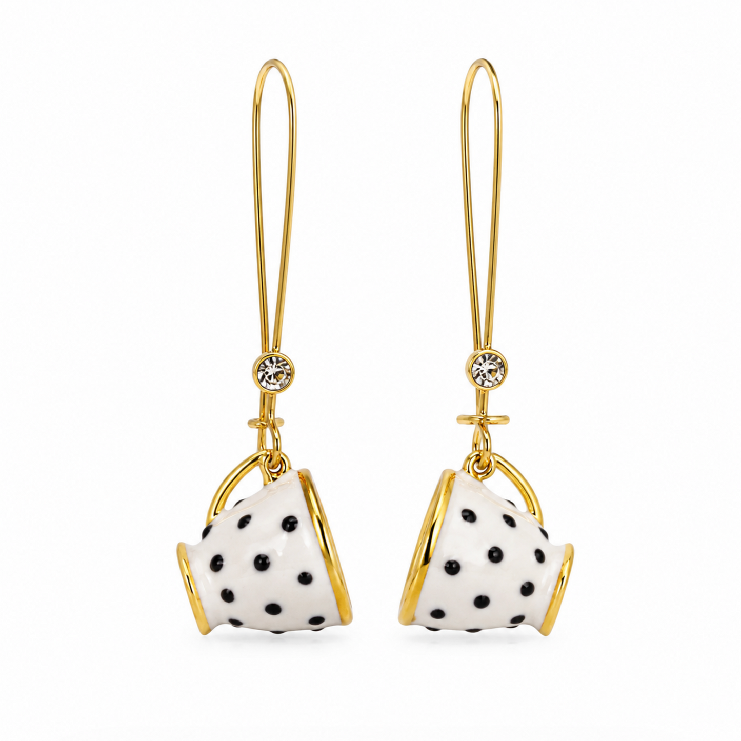 InstaGlam Polka Dot Cup Drop Earrings – Handmade Local Design