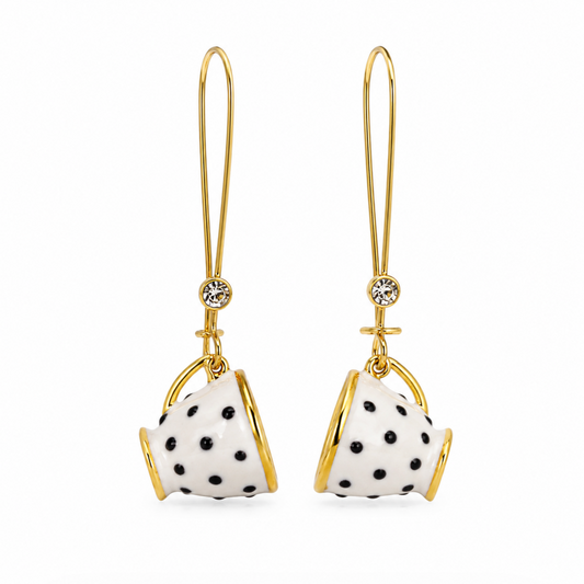 InstaGlam Polka Dot Cup Drop Earrings – Handmade Local Design
