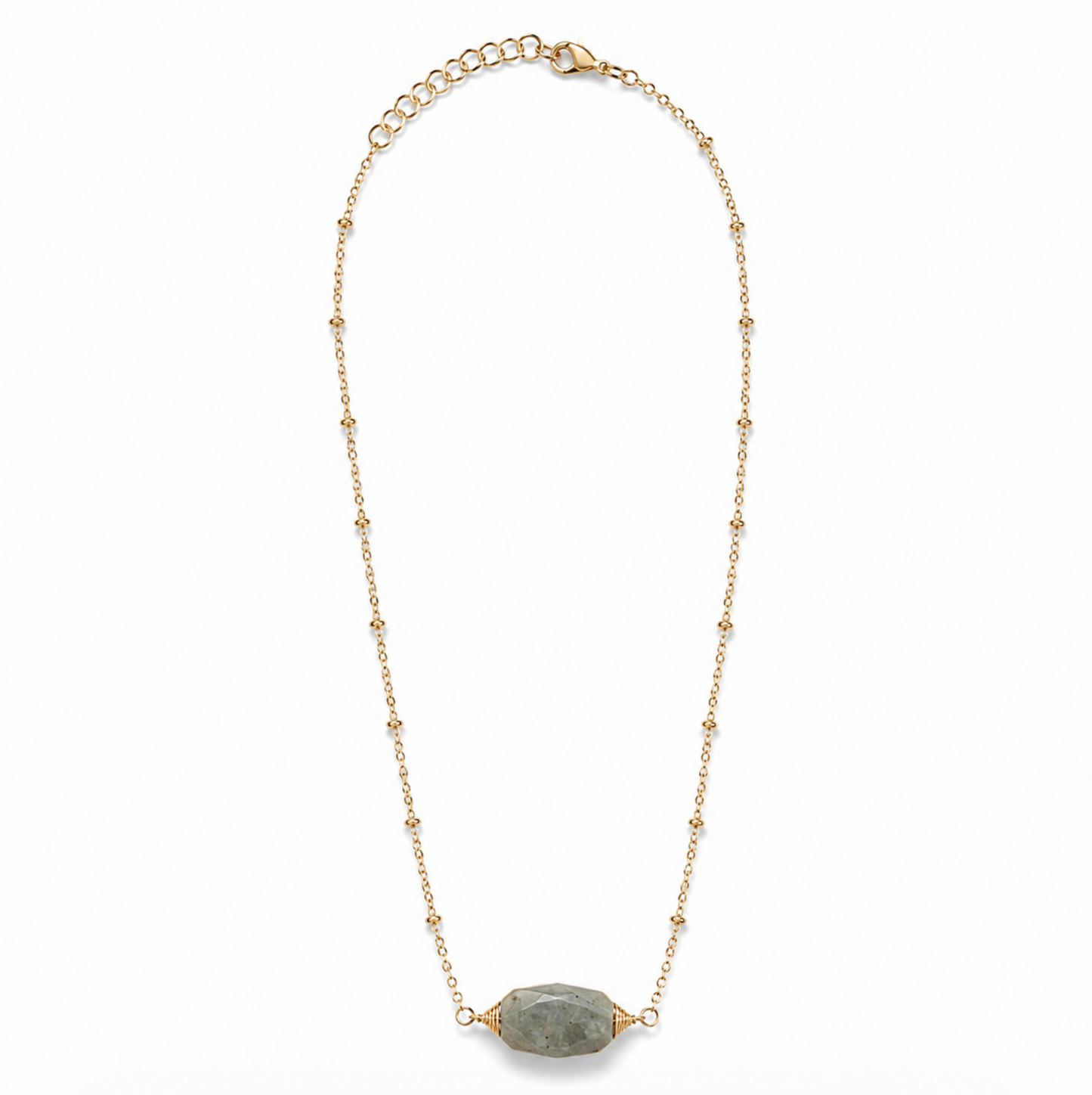 InstaGlam Labradorite Pendant Necklace – Upcycled Montreal Design