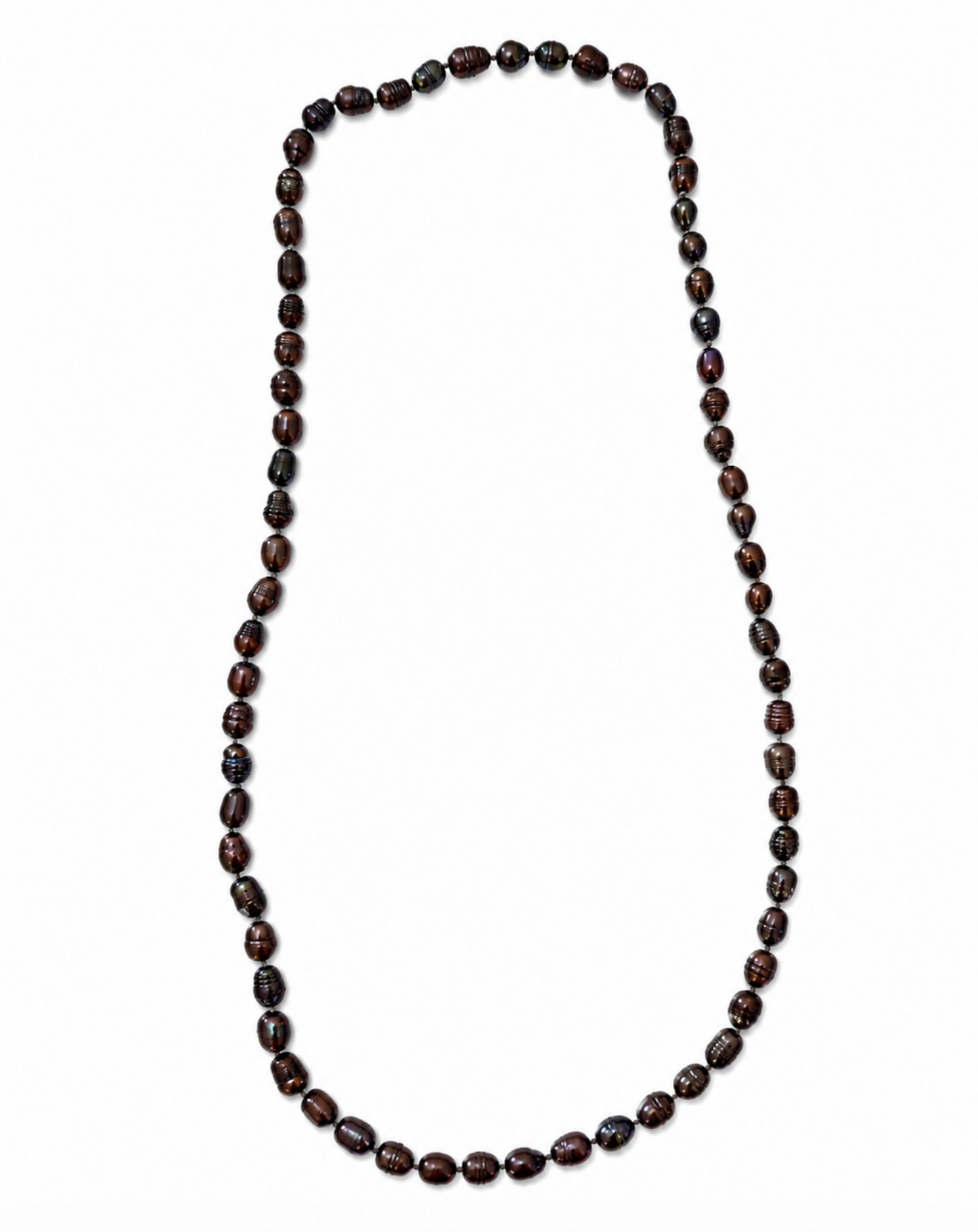 InstaGlam Knotted Freshwater Pearl Long Necklace – Upcycled Montreal Design