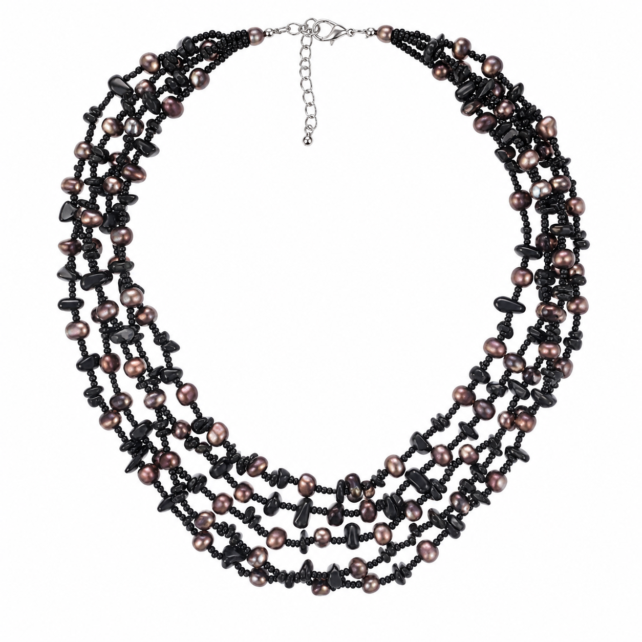 Midnight Luxe 5-Strand Freshwater Pearl & Onyx Necklace