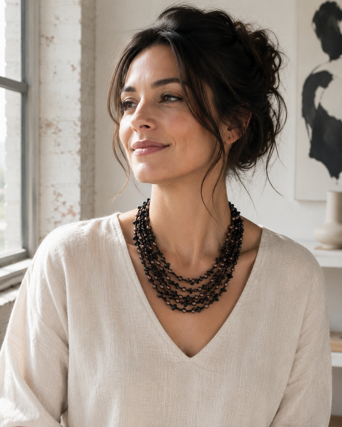 Midnight Luxe 5-Strand Freshwater Pearl & Onyx Necklace