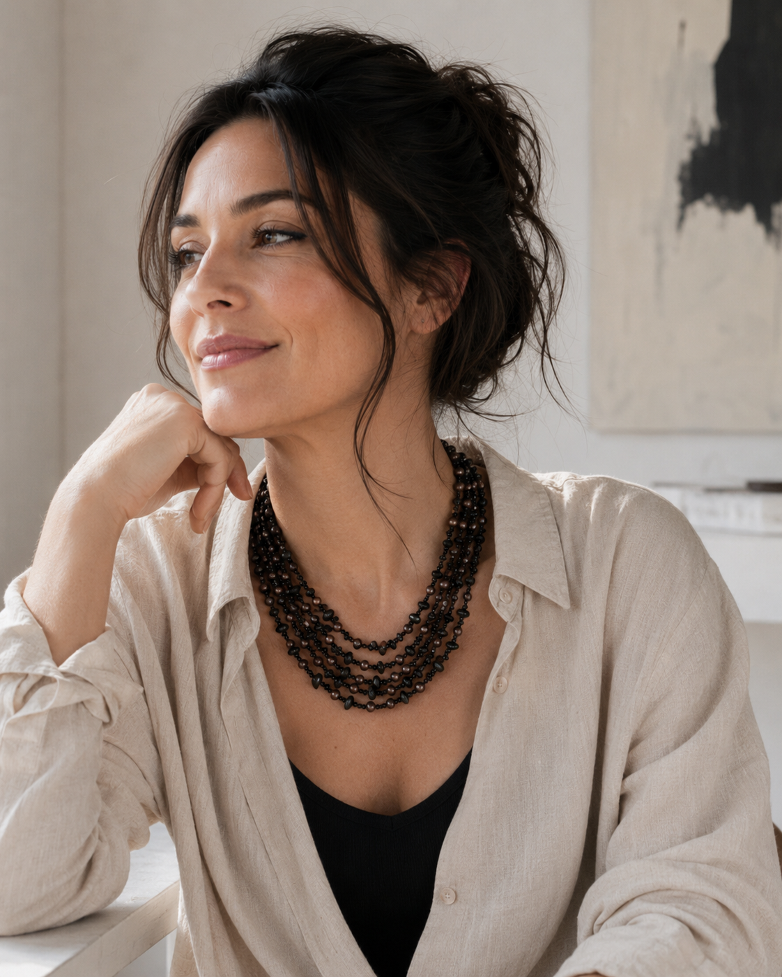 Midnight Luxe 5-Strand Freshwater Pearl & Onyx Necklace