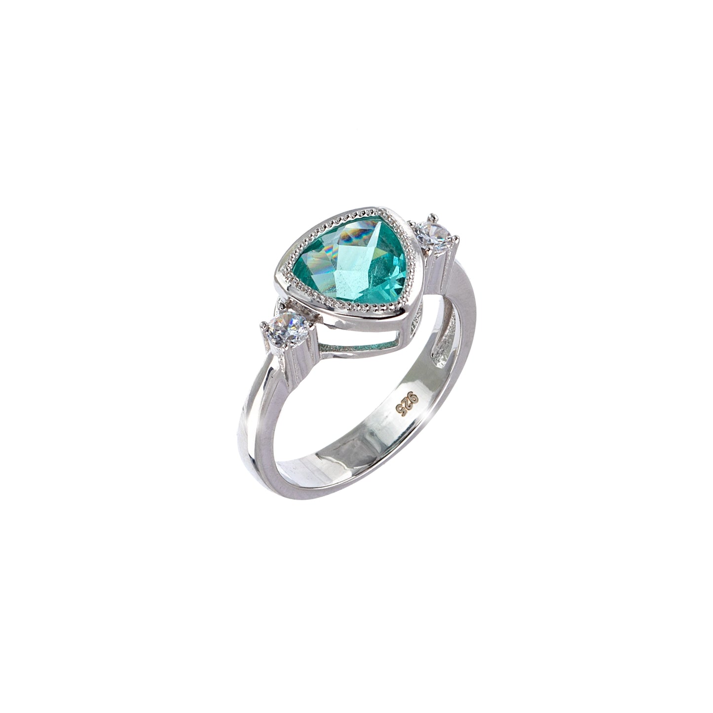 Light Green CZ & Sterling Silver Statement Ring