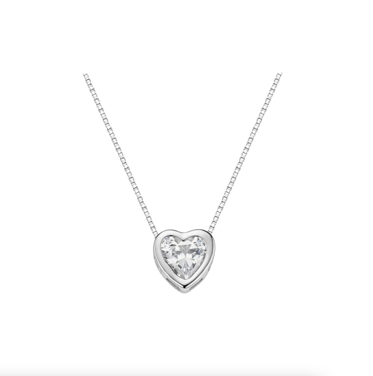 Silvertone Pendant Necklace With Swarovski Crystals On Card