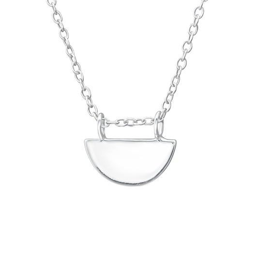 Sterling Silver Geometric Pendant Necklace