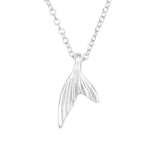 Sterling Silver Mermaid Tail Pendant Necklace