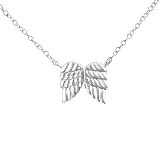 Sterling Silver Angel Wings Pendant Necklace