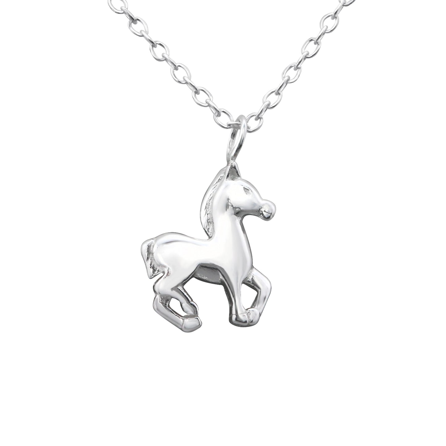 Sterling Silver Horse Pendant Necklace