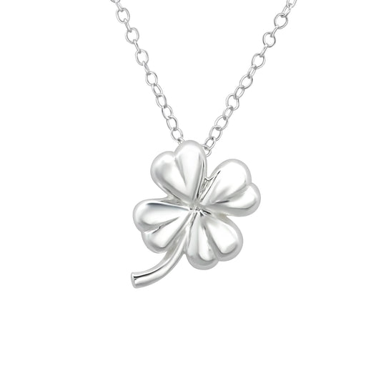 Sterling Silver Four Leaf Clover Pendant Necklace