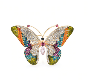 Bright Crystal Butterfly Brooch