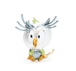 White And Grey Owl Brooch