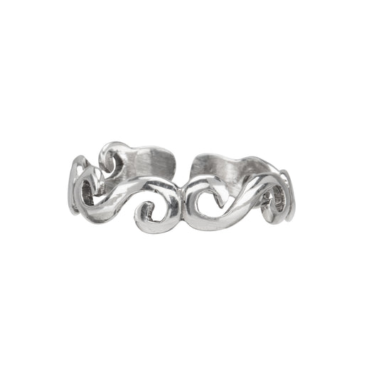 Sterling Silver Wave Toe Ring