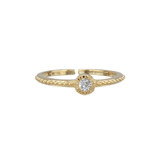 Cubic Zirconia & Sterling Silver 24k Gold-Plated Toe Ring