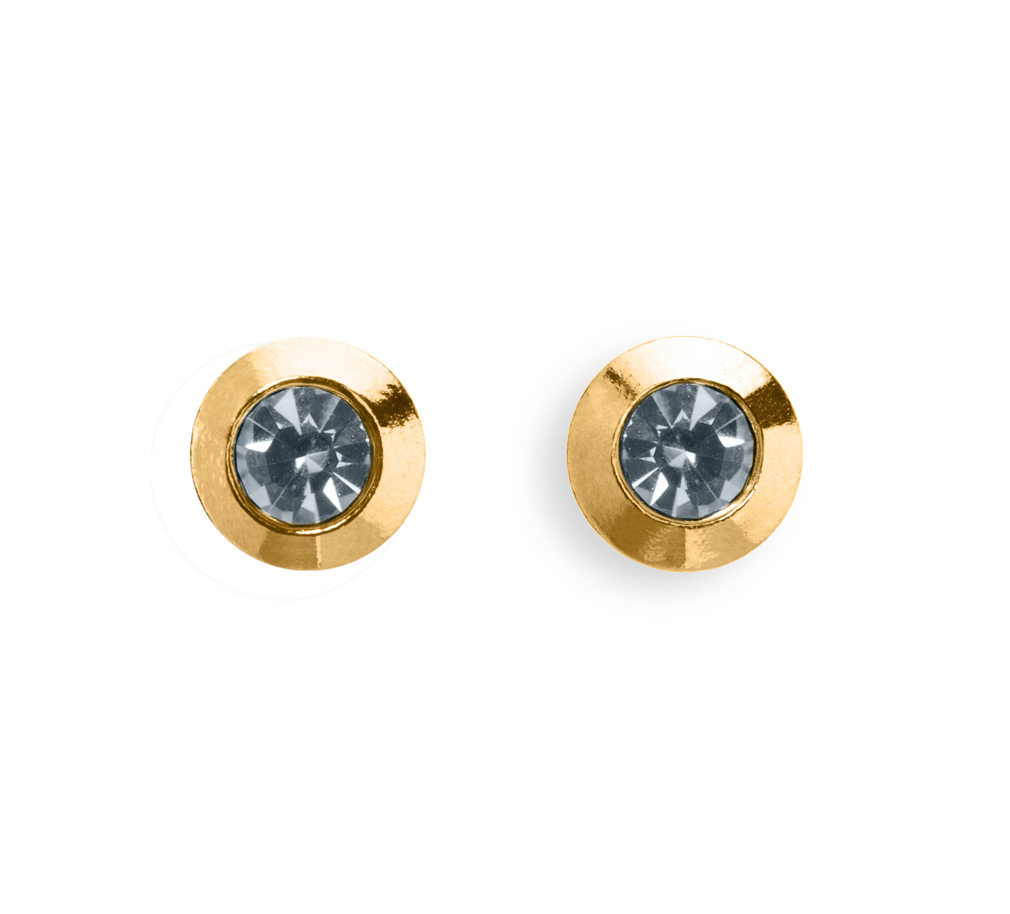 Dainty Circular Crystal Stud Earrings