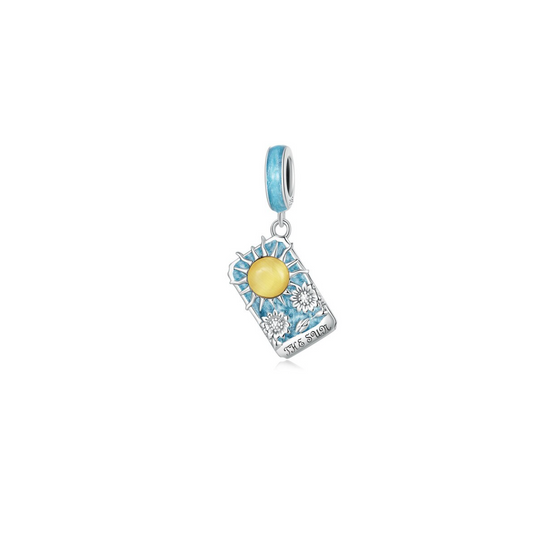 Sterling Silver Tarot Card Sun Charm