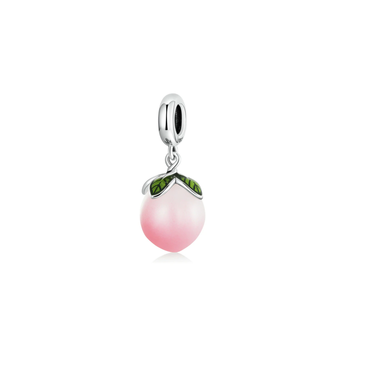 Pink & Sterling Silver Peach Drop Charm