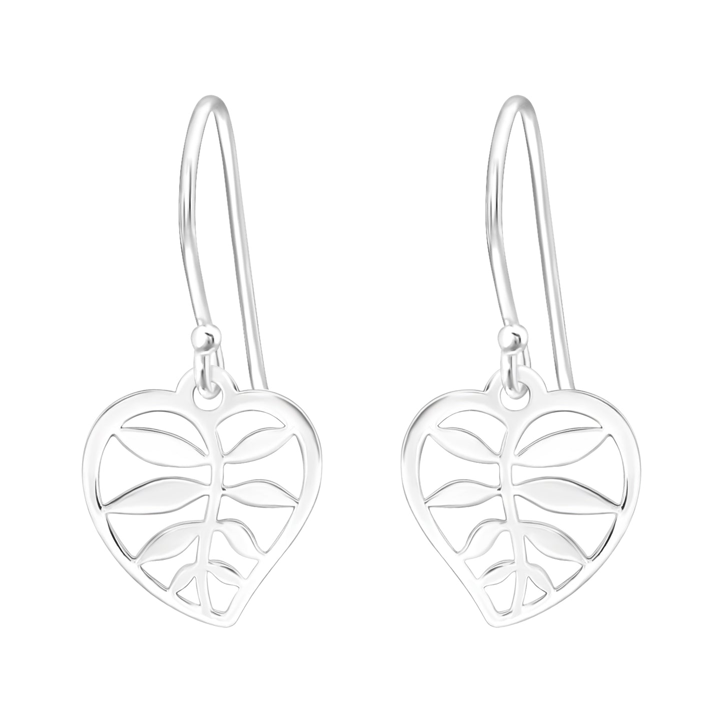 Sterling Silver Rowan Leaf Drop Earrings