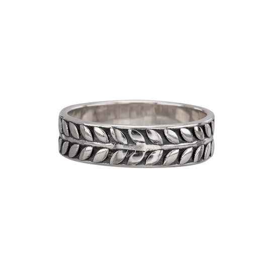 Sterling Silver Oxidized Vine Band Ring