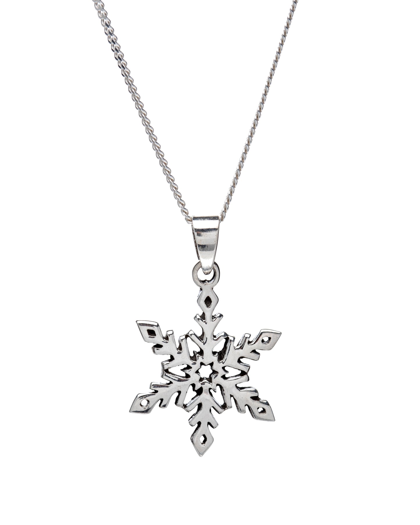 Sterling Silver Snowflake Pendant Necklace