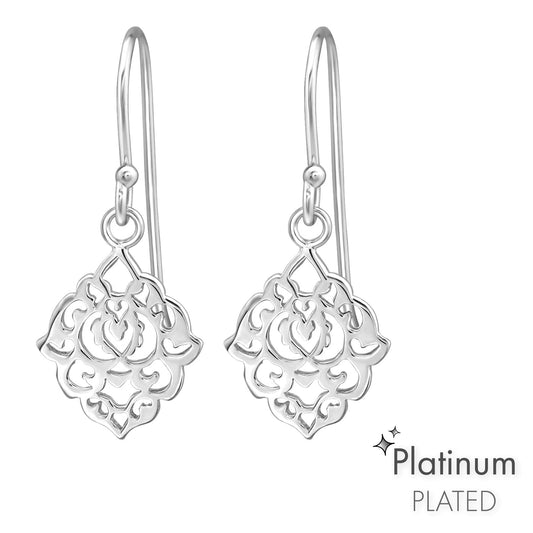 Platinum-Plated Filigree From Earrings