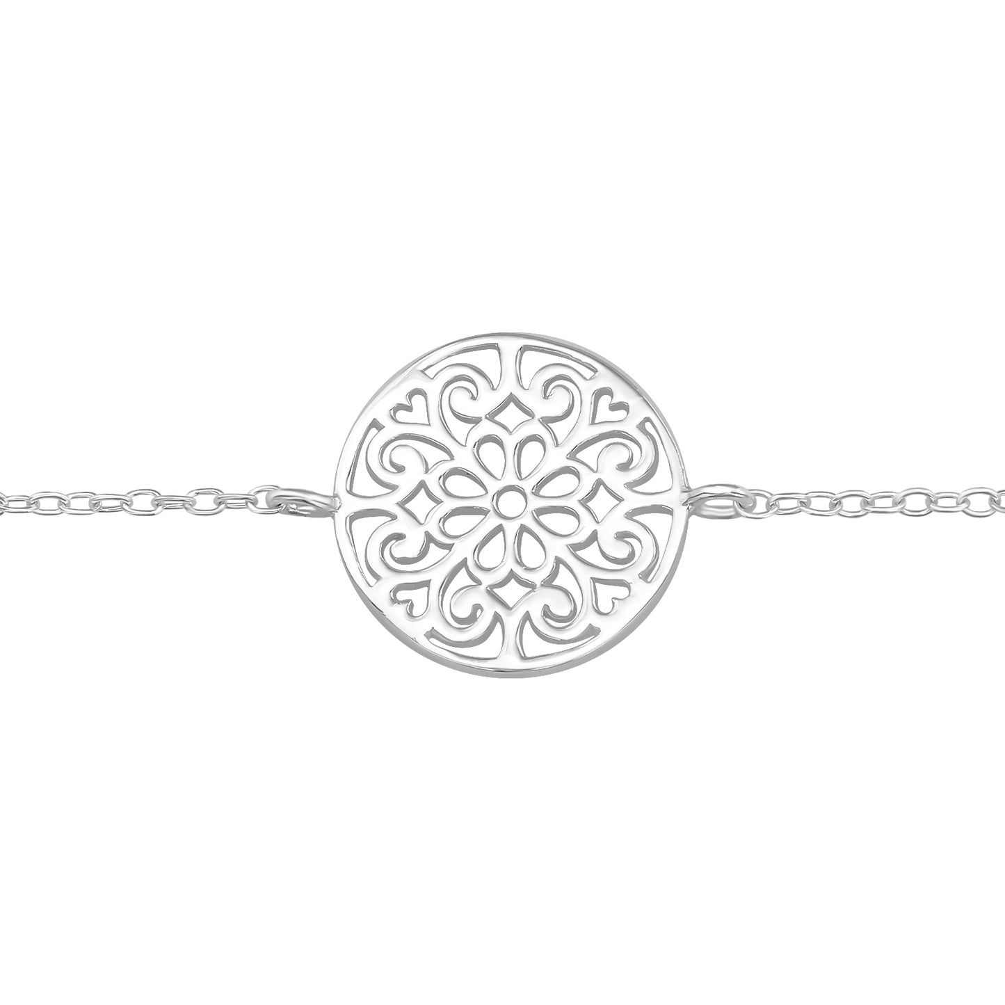 Sterling Silver Filigree Disk Bracelet