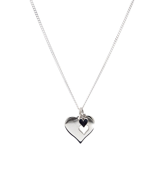 Sterling Silver Heart Cutout Pendant Necklace