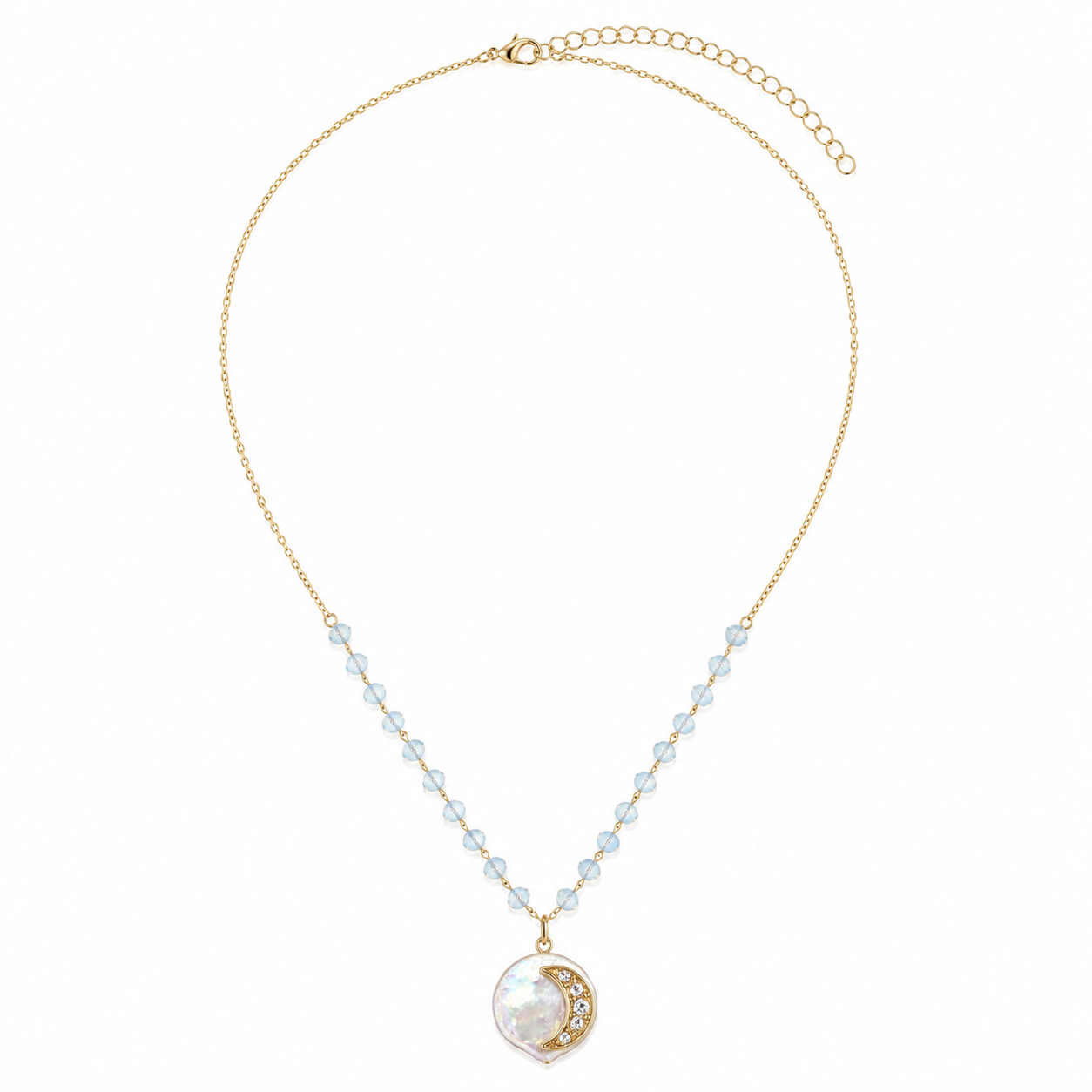 Upcycled Moon Pearl Necklace
