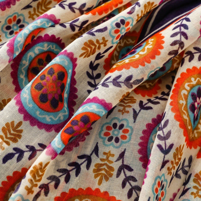 Bohemian Medallion Tassel Scarf