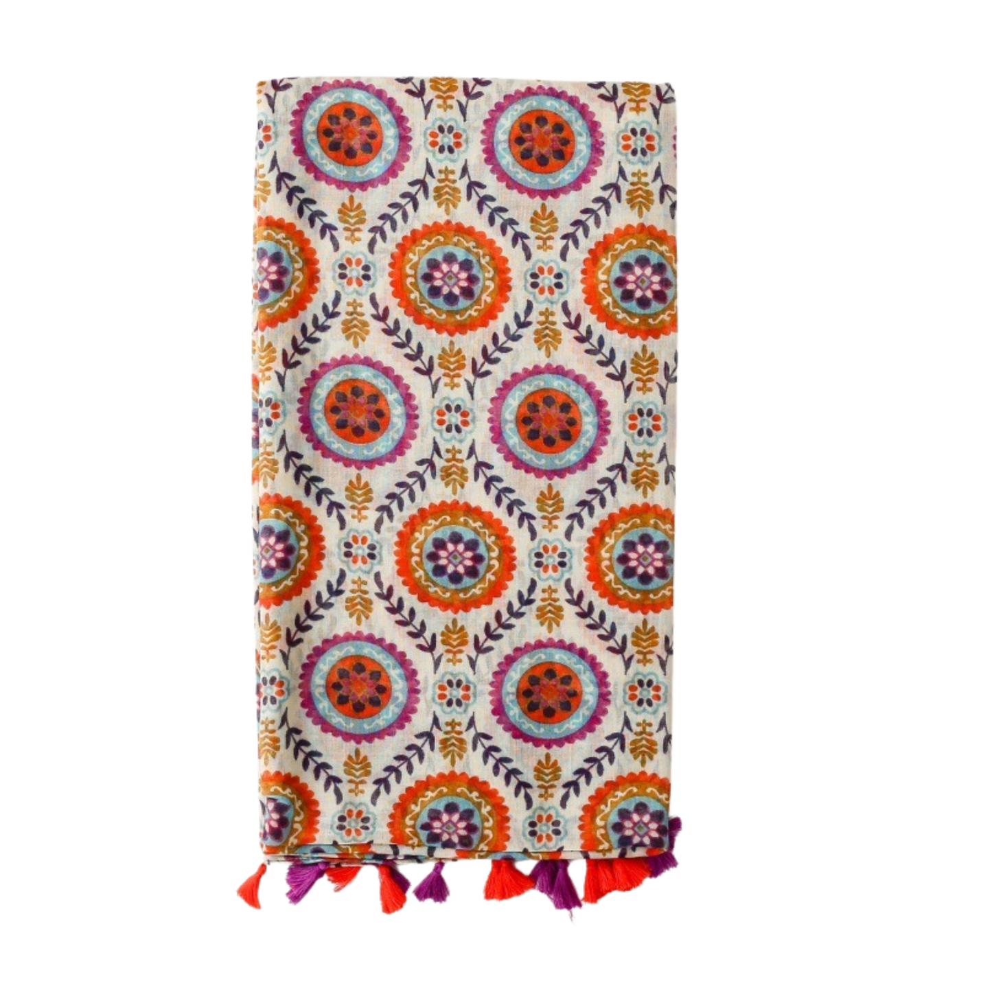 Bohemian Medallion Tassel Scarf