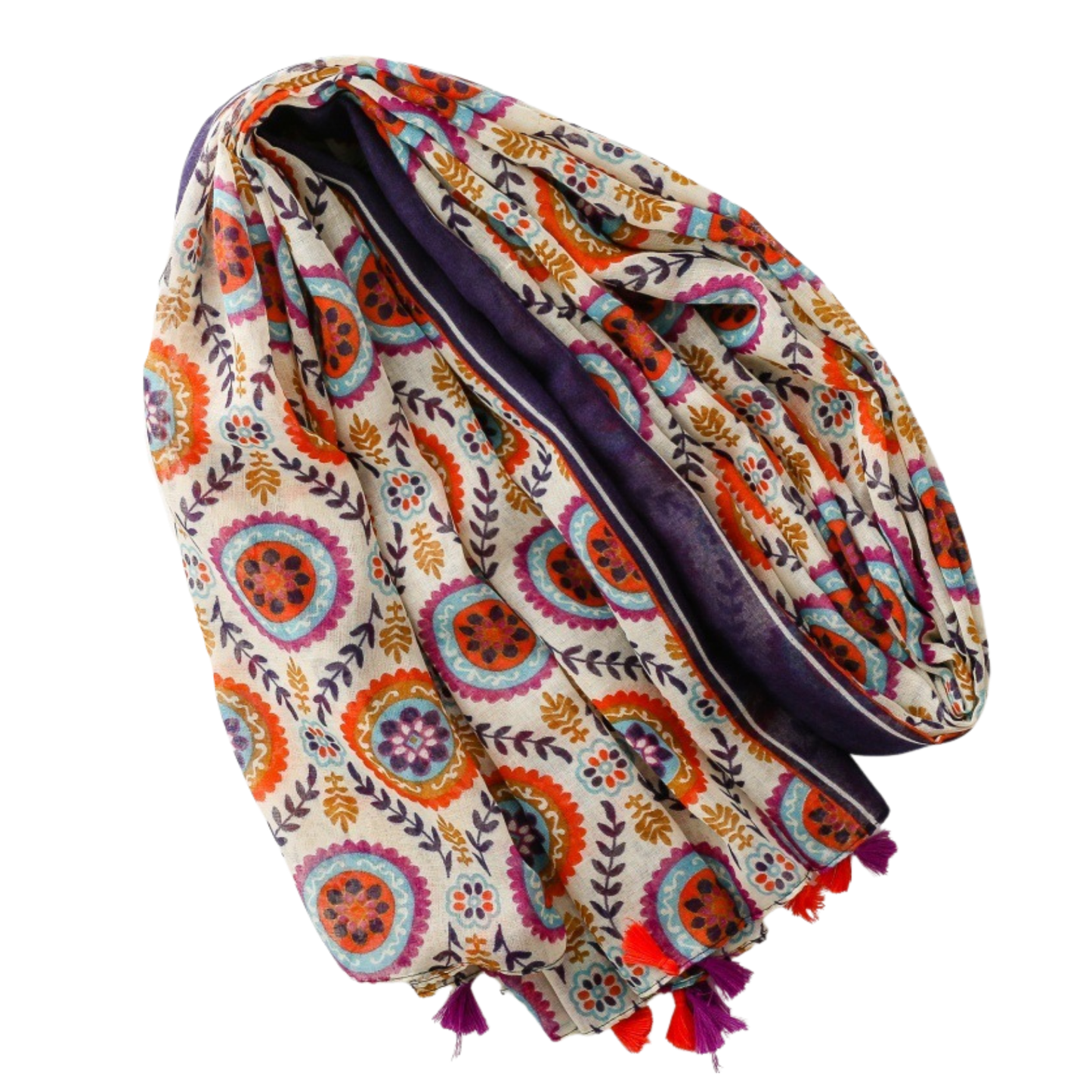 Bohemian Medallion Tassel Scarf