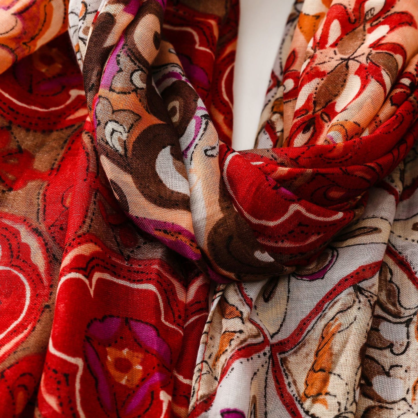 Jewel Mosaic Tassel Scarf