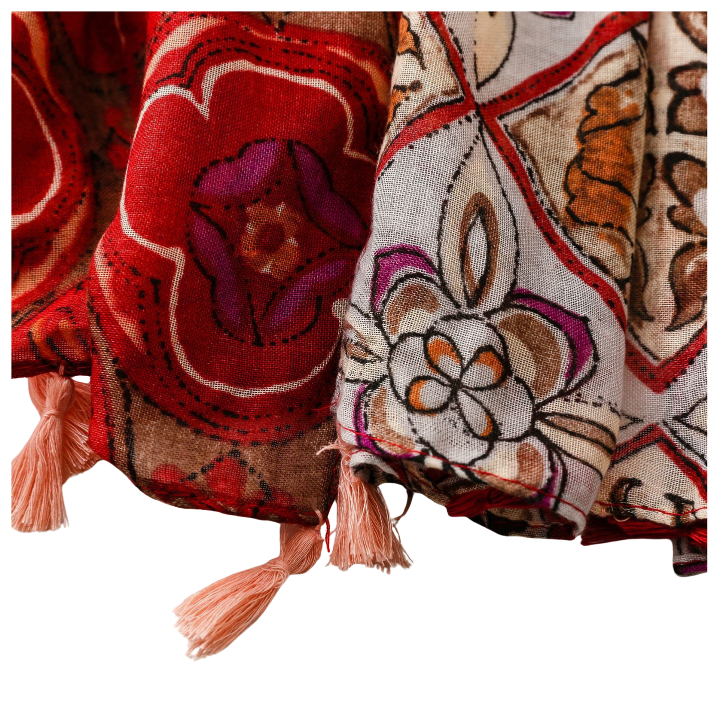 Jewel Mosaic Tassel Scarf