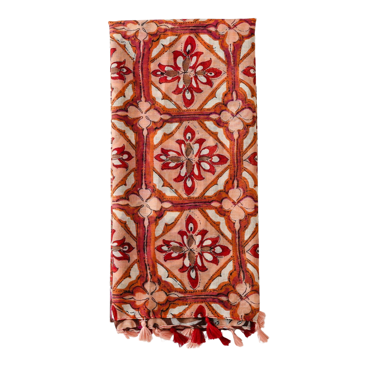 Jewel Mosaic Tassel Scarf