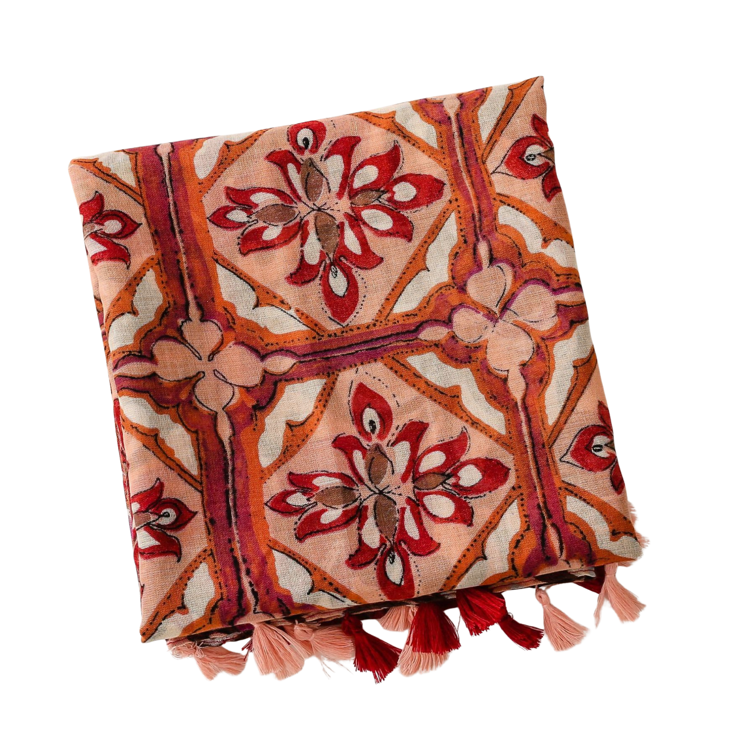 Jewel Mosaic Tassel Scarf