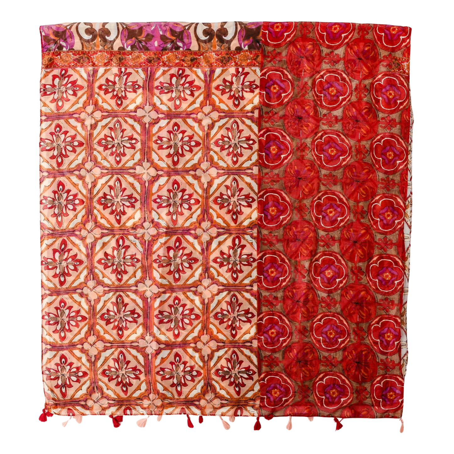 Jewel Mosaic Tassel Scarf