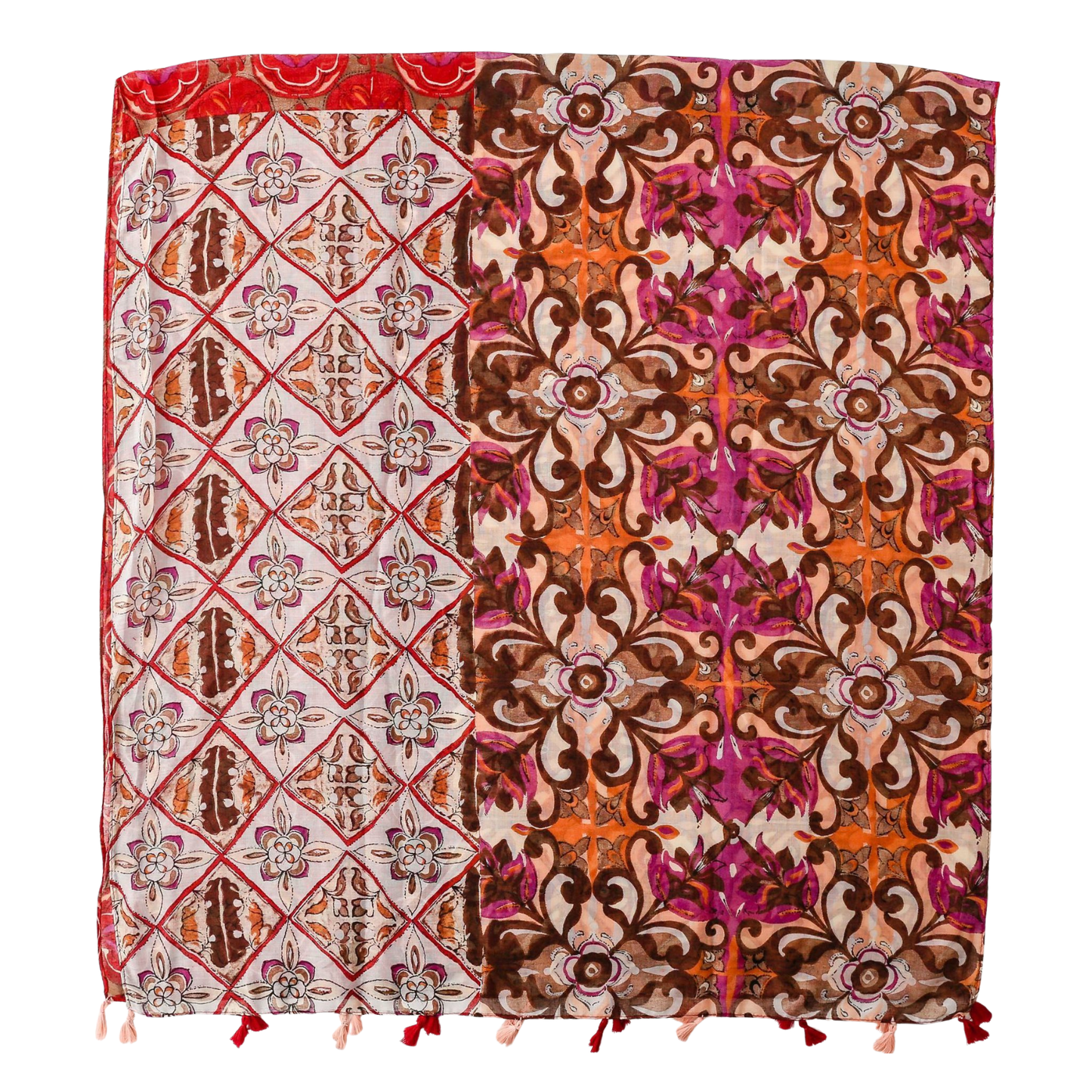 Jewel Mosaic Tassel Scarf