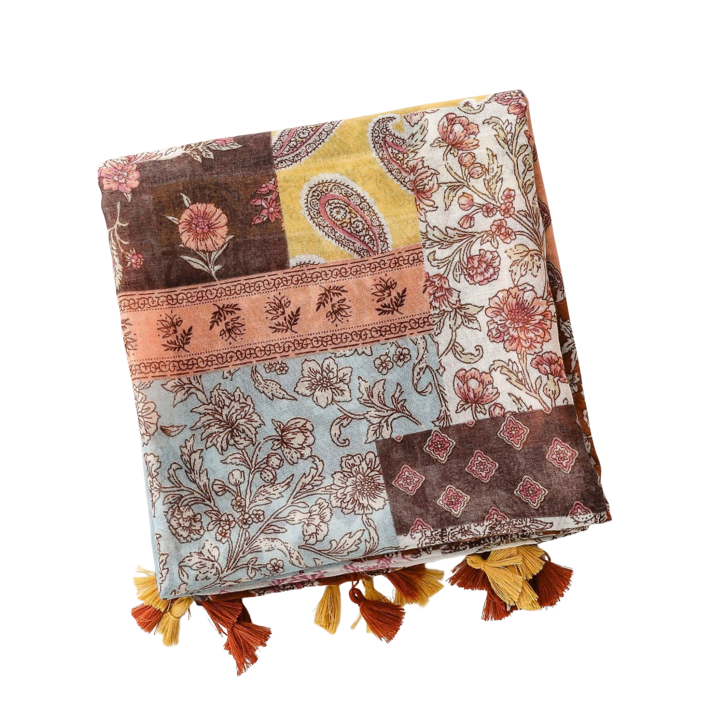 Patchwork Tassel Scarf