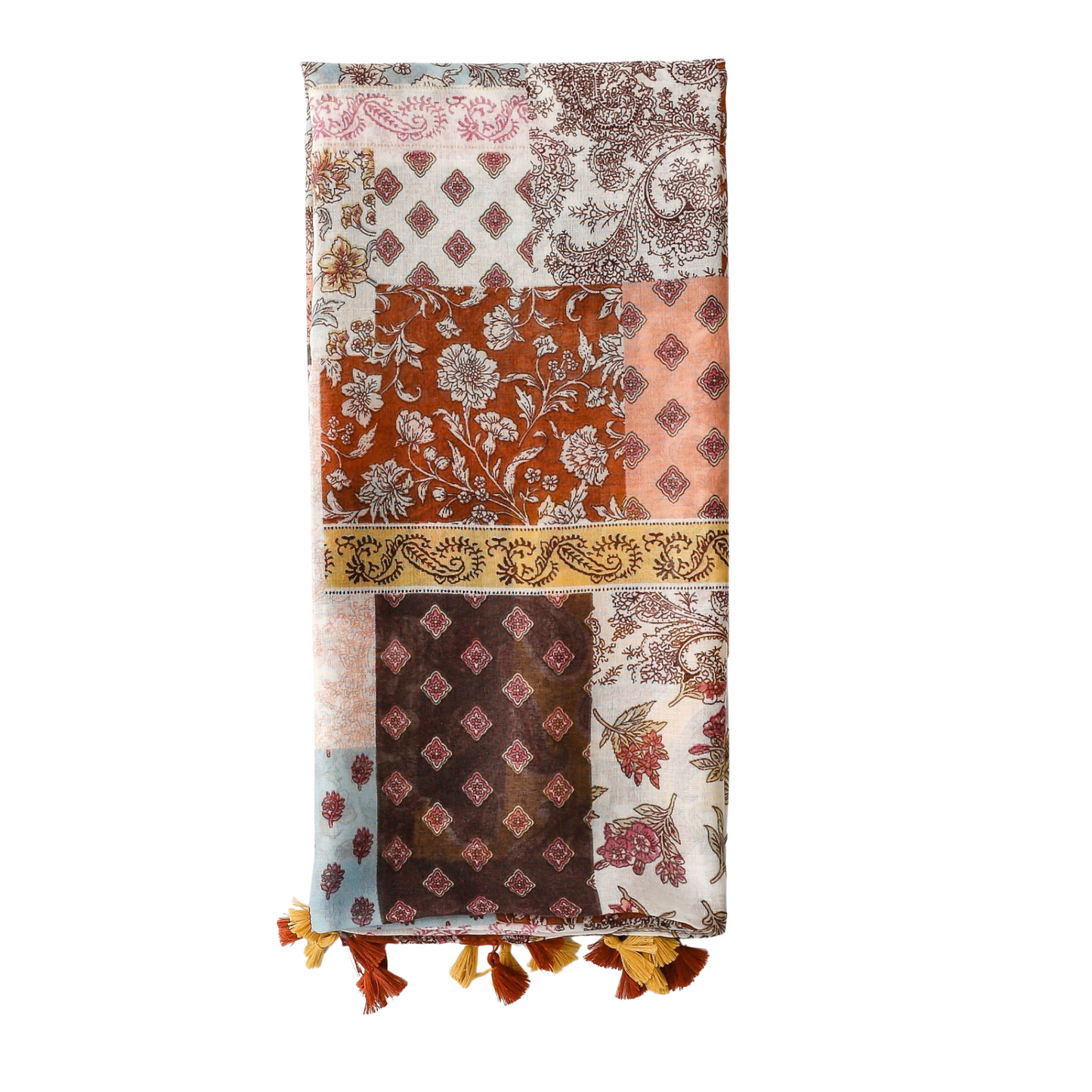 Patchwork Tassel Scarf
