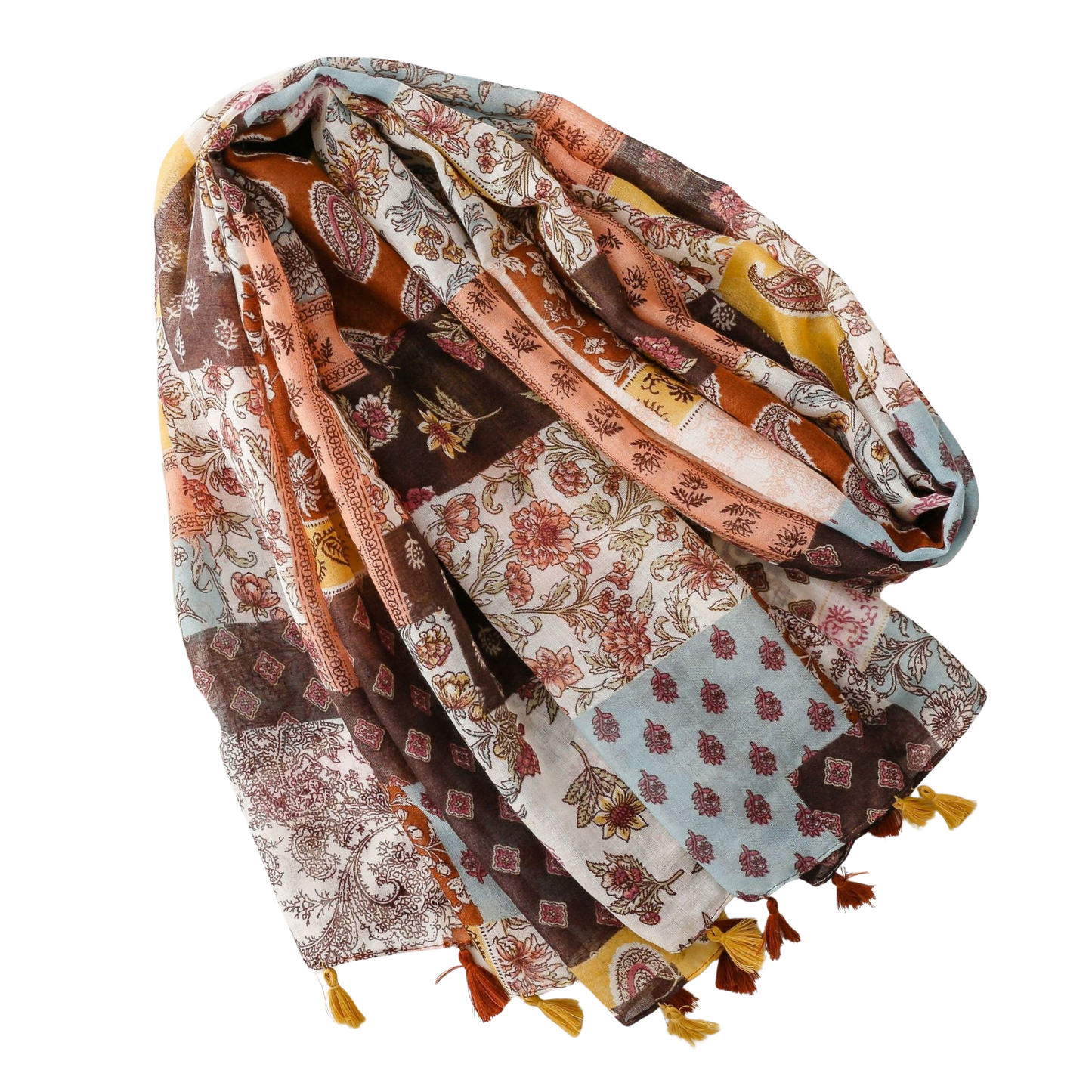Patchwork Tassel Scarf
