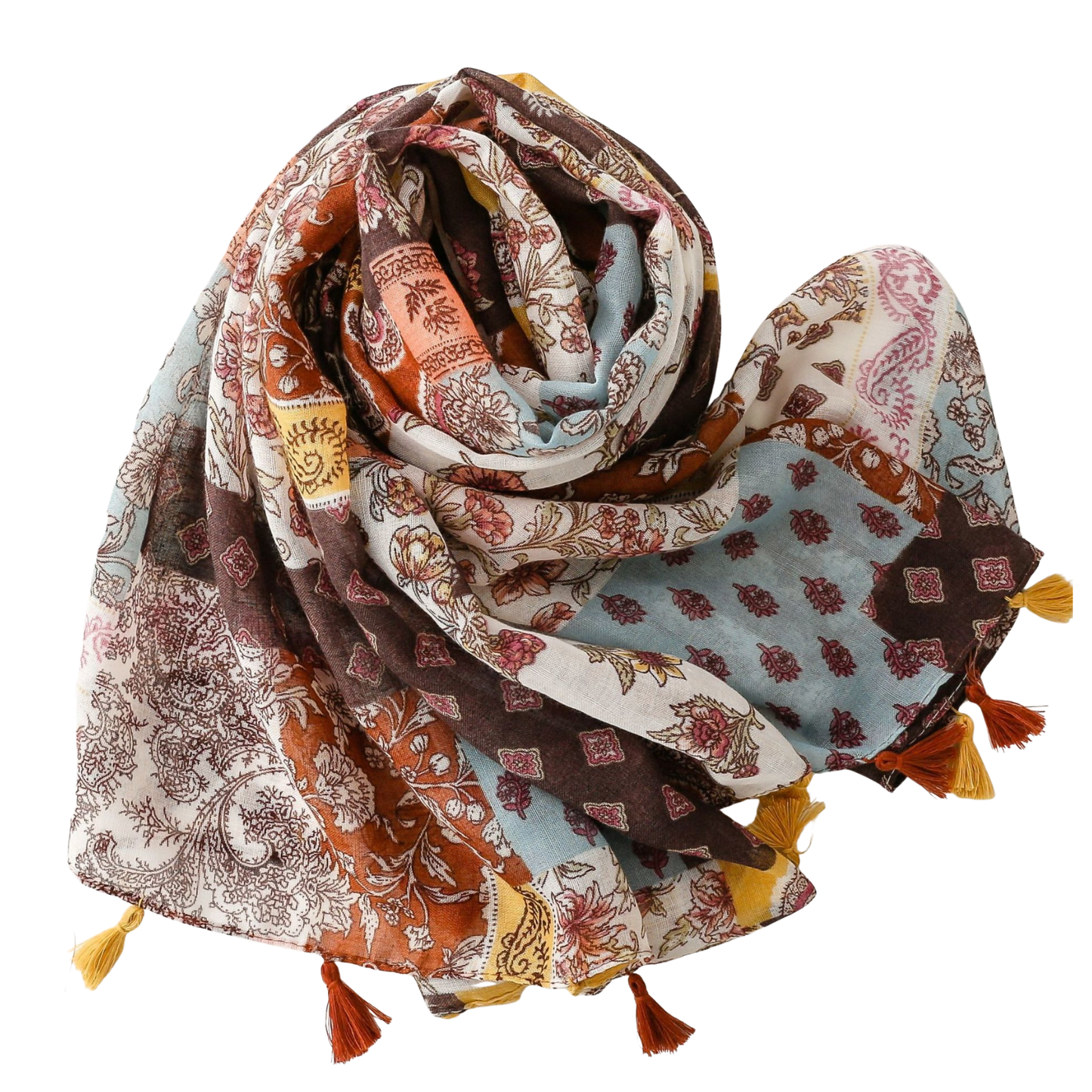 Patchwork Tassel Scarf