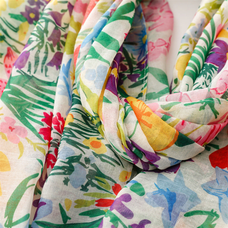 Painted Garden Tassel Scarf