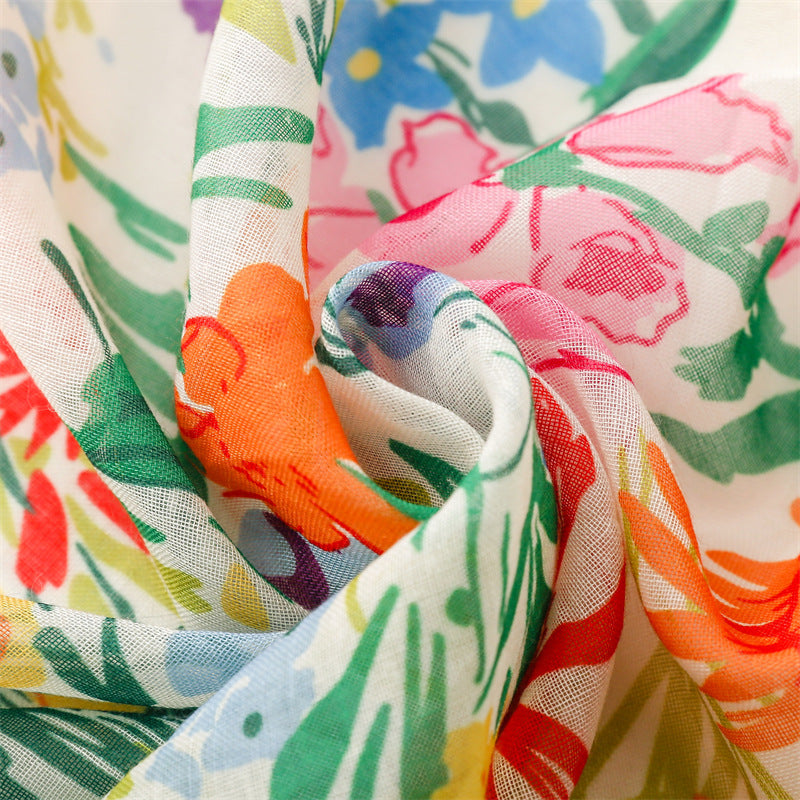Painted Garden Tassel Scarf