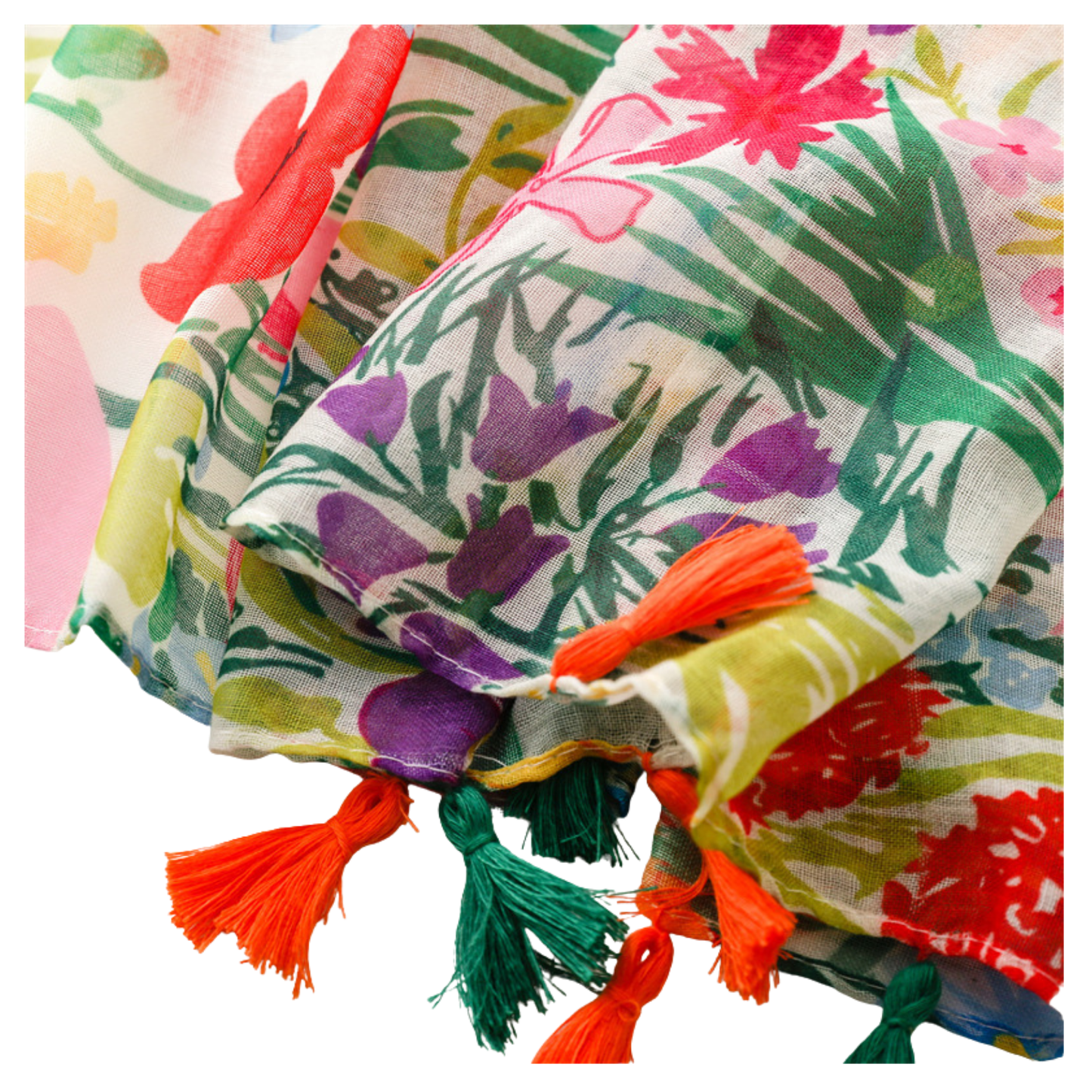 Painted Garden Tassel Scarf
