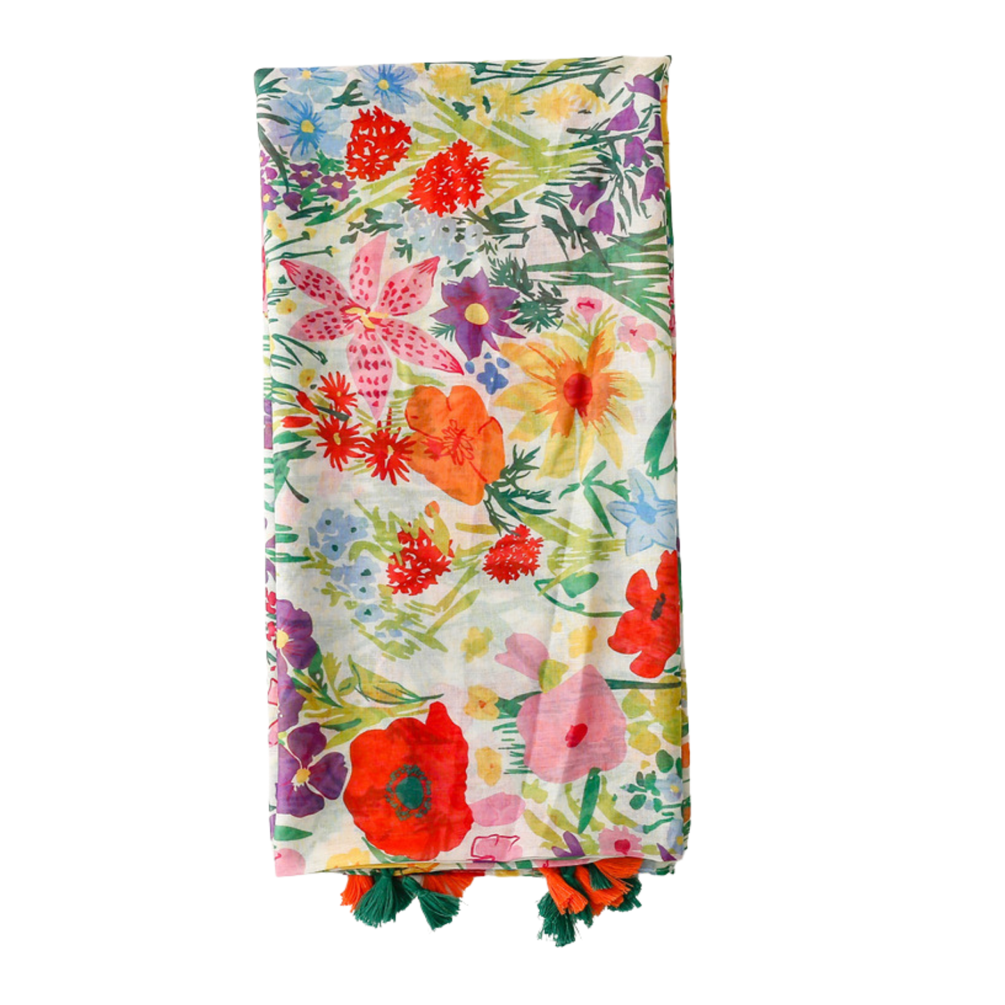 Painted Garden Tassel Scarf