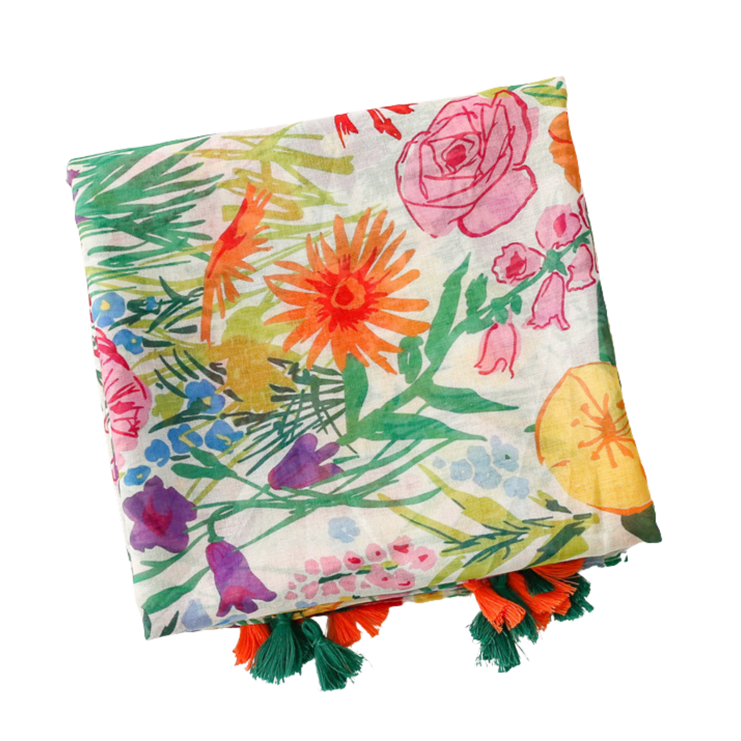 Painted Garden Tassel Scarf