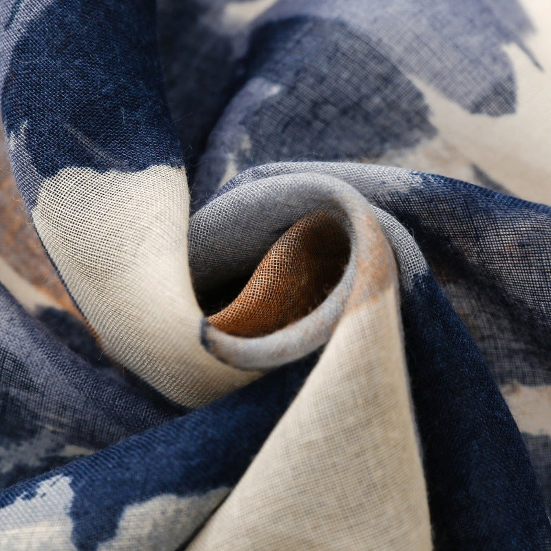 Midnight Brushstroke Tassel Scarf